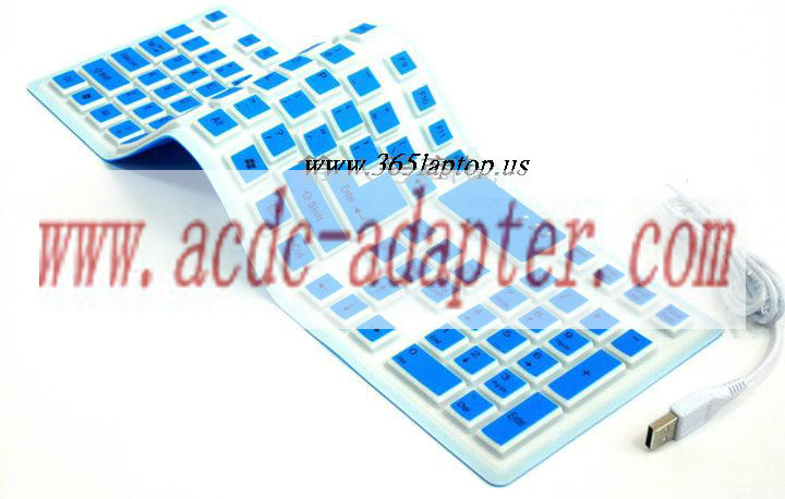 Soft silicone USB keyboard 106 keys Blue